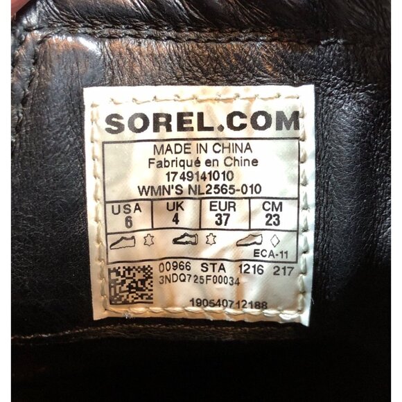 Sorel After Hours Wedge Black Leather Chelsea Boots Womens 6 / 37 (r8j) - Picture 10 of 10